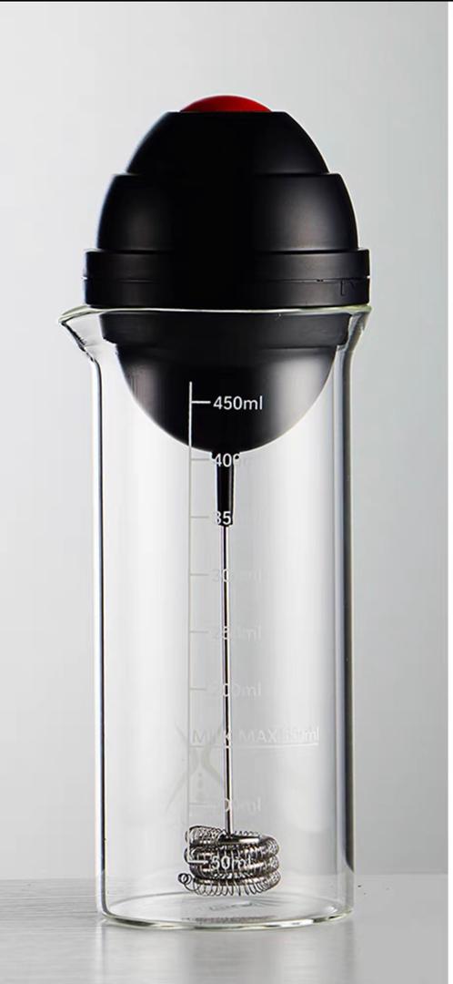 مضرب عمل رغوة النسكافية مع وعاء زجاج حراري