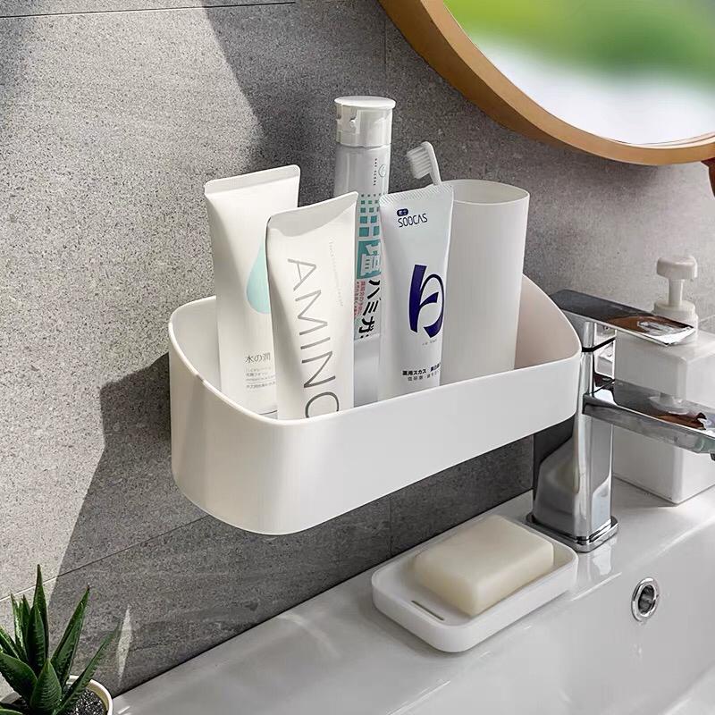 ستاند صابون+ شامبو حمام لاصق بلاستيك  AZ-279