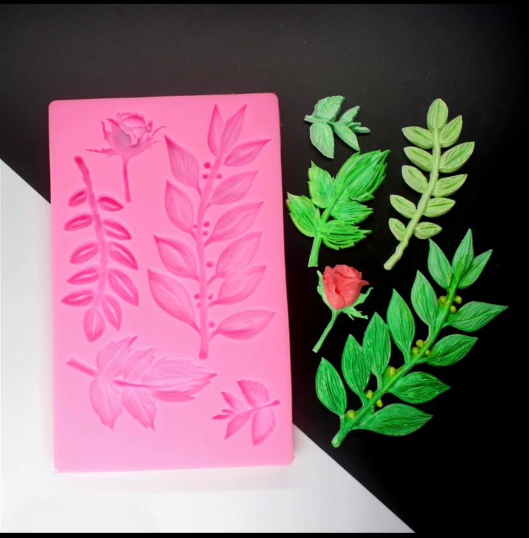 قالب عجينة سكر سليكون غصن ورق  CK-F1434F