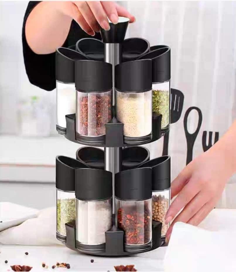 علب بهارات مع ستاند 12 قطعة