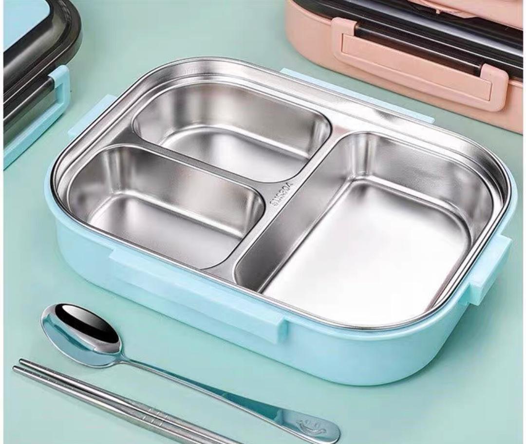 لنش بوكس ستيل ملبس غطاء شفاف HK -1787