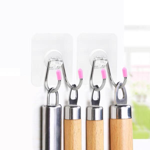 تعليقة 2 هوك حديد لاصق شفاف