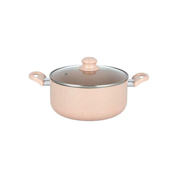 قدر طبخ جرانيت غطاء زجاج