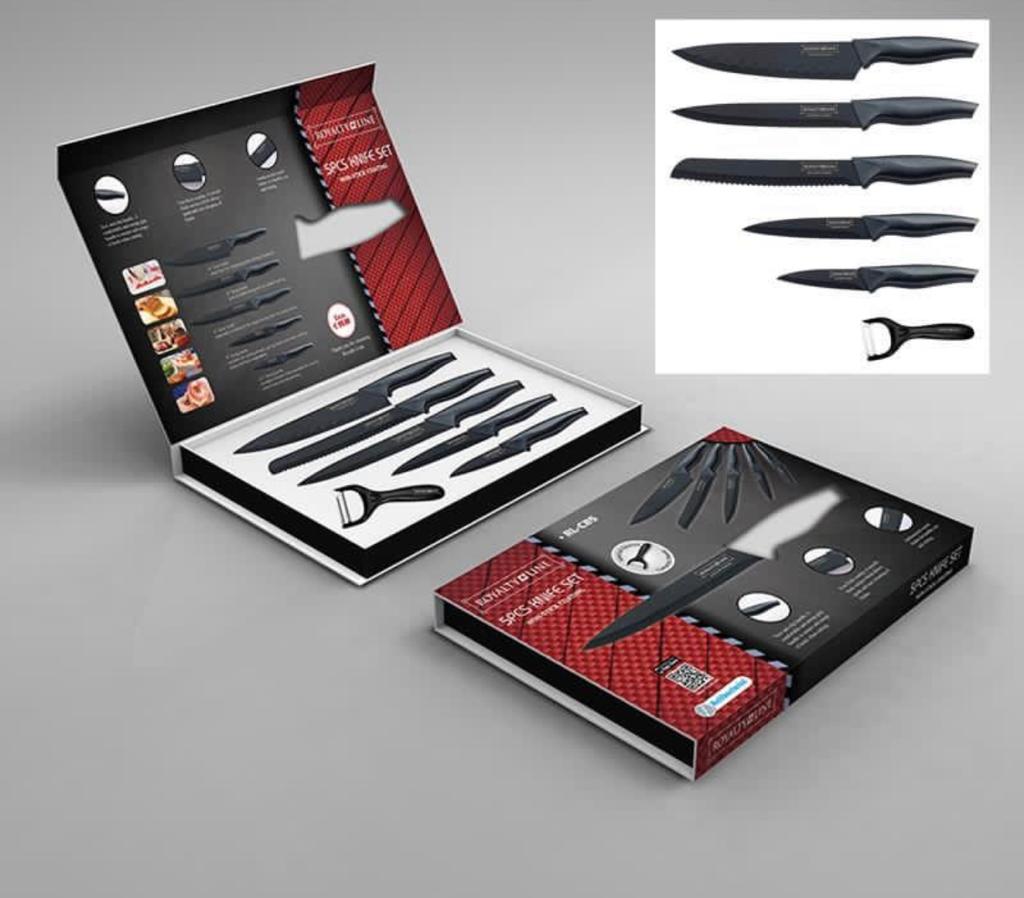 طقم سكاكين 5 قطع مع قشارة بطاط  ROYALTY