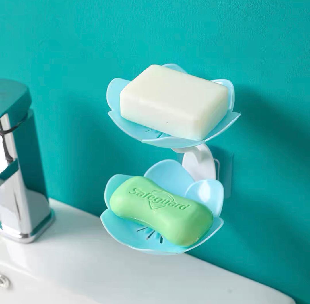 ستاند صابون دورين شكل وردة مع لاصق جدار