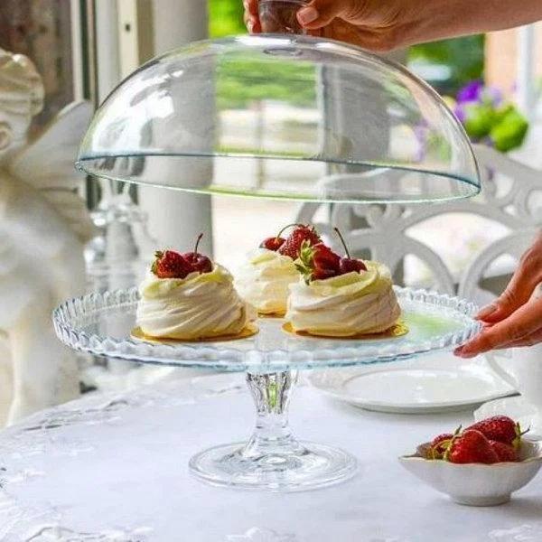 حامل حلويات زجاج قاعدة وغطاء 32 سم 95200