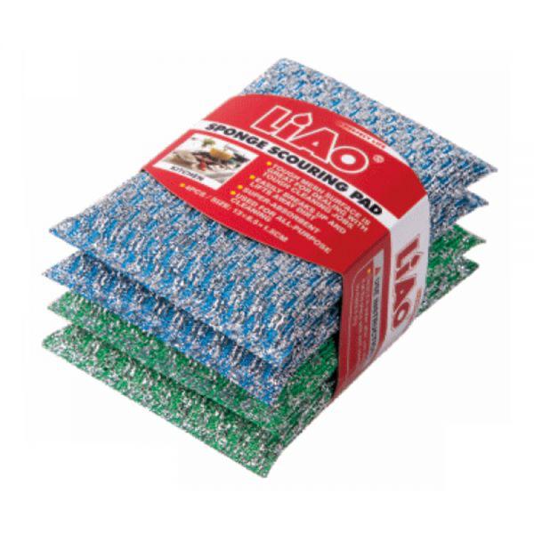 اسفنج اقلاص مع ليف ناعم 4*1 ليو  H30031